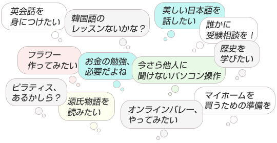 メニューはさまざま